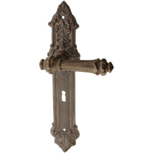 Ferrure de porte de chambre avec poignées, laiton antique, modèle de style wilhelminien "Starnberg A 